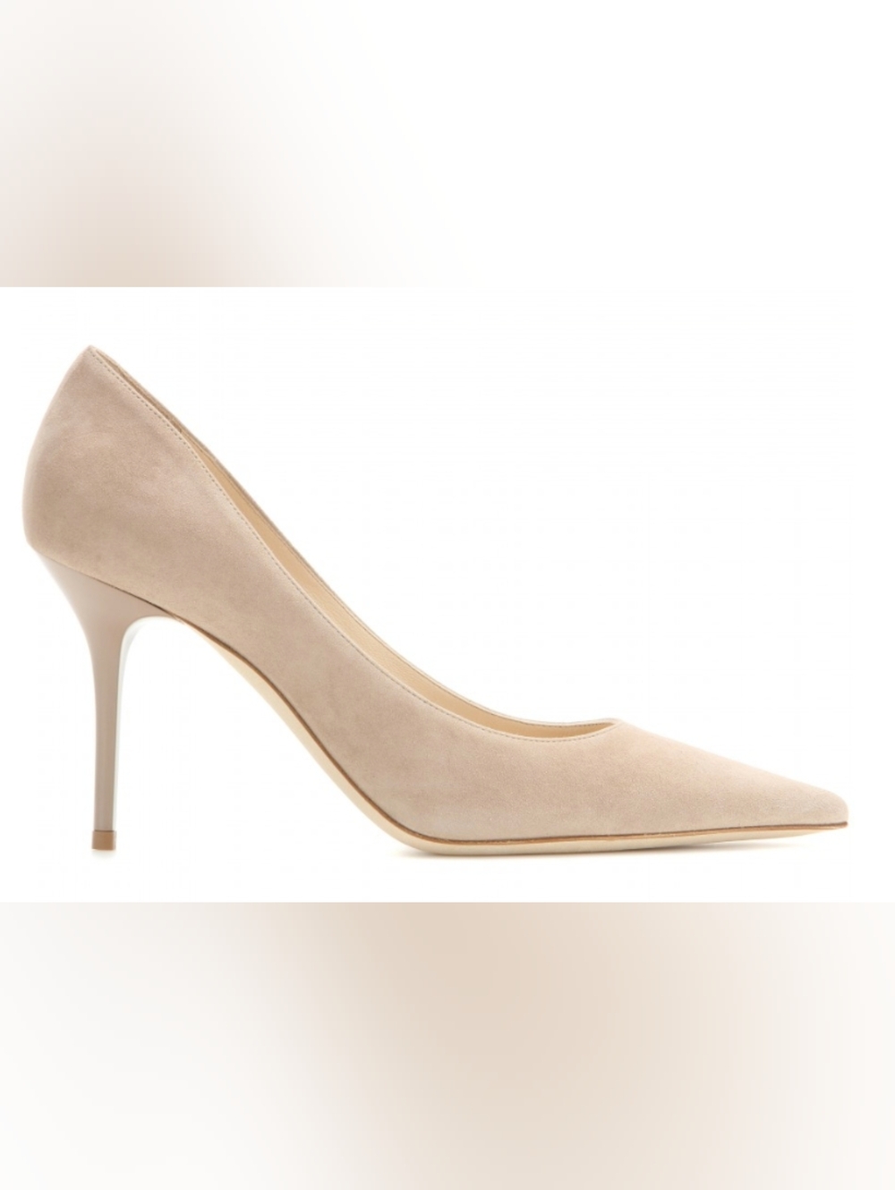 Jimmy Choo Agnes Nude Suede Heels Sz 37.5
